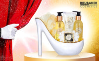 BRUBAKER Cosmetics - Coffret de bain & beauté de luxe - Vanille - 6 Pièces - Escarpin décoratif - Blanc/Doré - Idée cadeau Femme