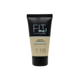 Maybelline Fit Me Matte + Poreless Foundation 118 Nude 30ml - shoplinediffusion