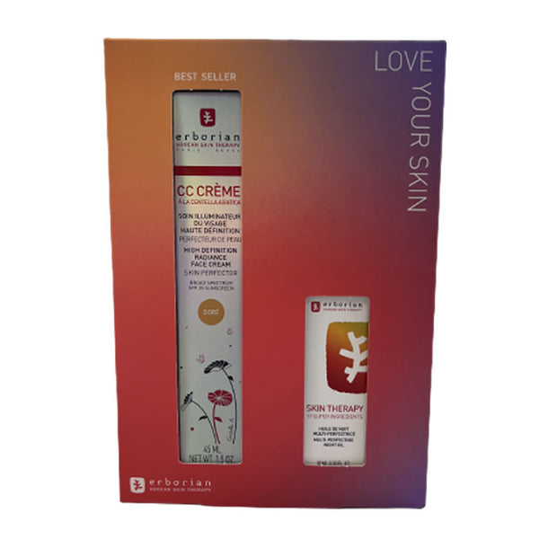 Erborian Cc Crème Illuminateur Visage Spf25 Doré 45ml Set 2 Pièces