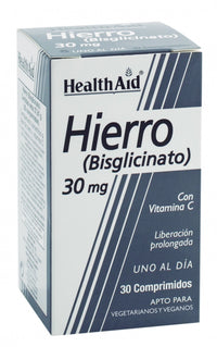 Health Aid Hierro Biglicinato 30 Mg 30 Comp