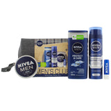 Nivea Men's Club Skincare Shower Gel 250ml Crema 75ml Moist Shaving Foam 200mlbalsamo Facial 5 5 Neceser - shoplinediffusion