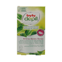 Byly Depil Bandes Dépilatoires Visage Avec Menthe Et Thé Vert 12 Unités - shoplinediffusion