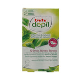 Byly Depil Bandes Dépilatoires Visage Avec Menthe Et Thé Vert 12 Unités - shoplinediffusion